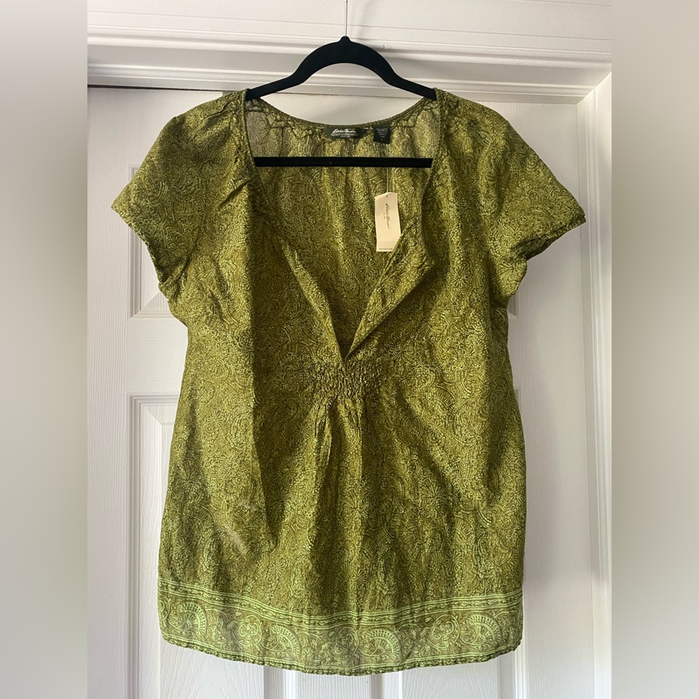 Eddie Bauer short sleeves blouse size large NWT